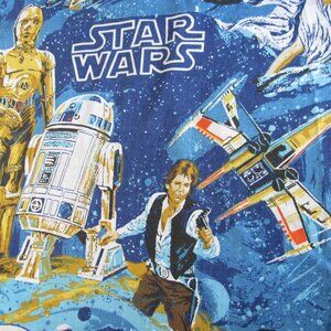 Vintage 70s Star Wars Twin Sheets Flat & Fitted Empire Strikes Back Bibb Co USA